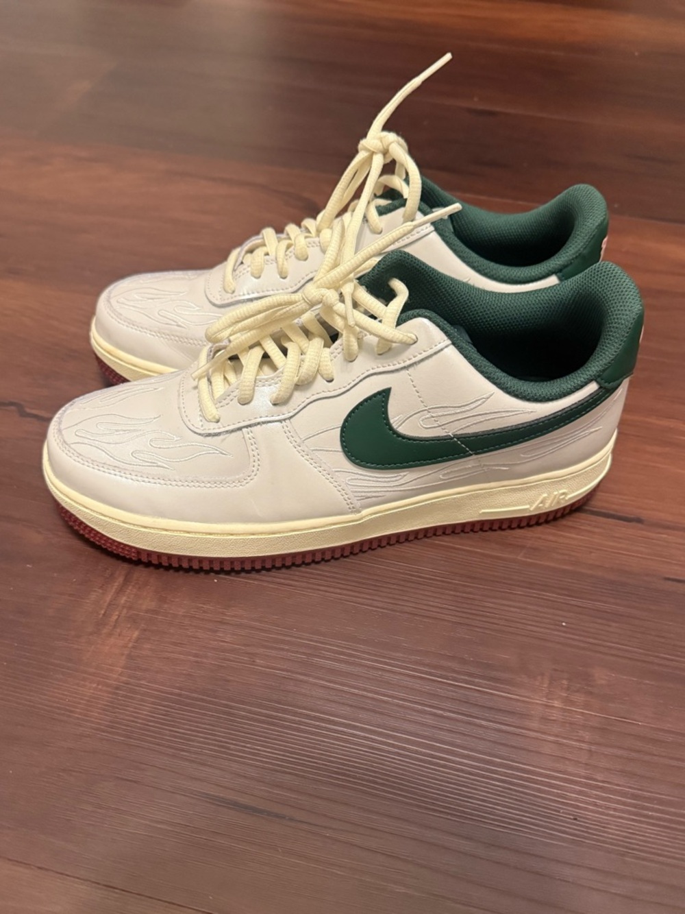 Nike Men's Air Force 1 Low - Cream, Green & Burgundy